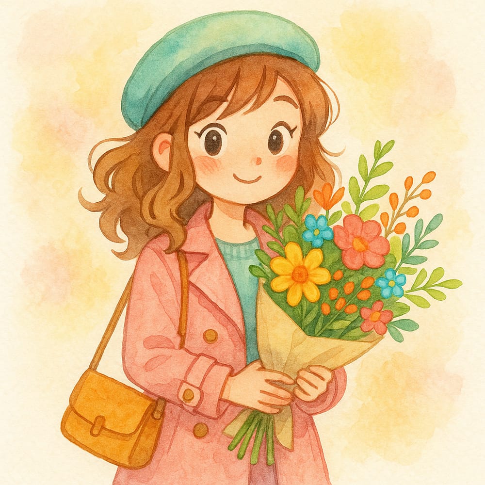 Cute Watercolor Fashion Illustration