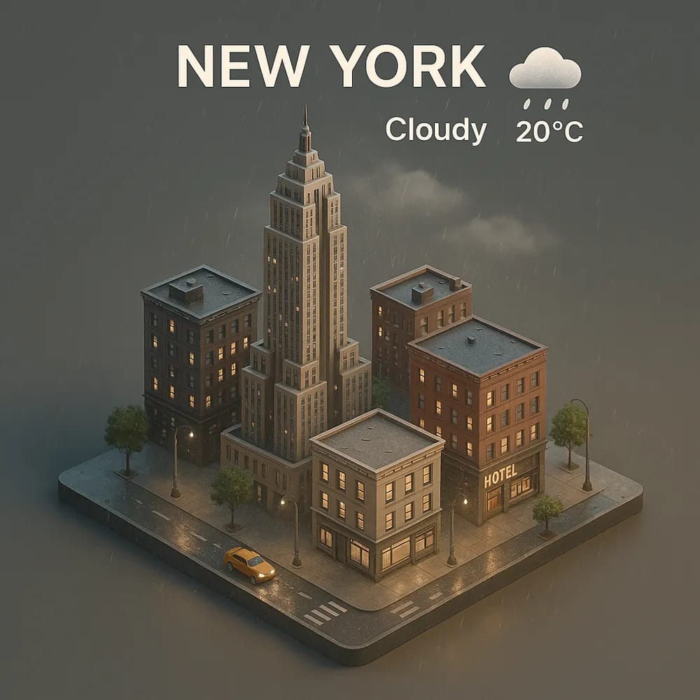 Isometric miniature model of city